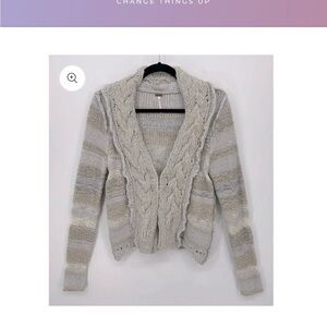Free people Cozy Gray Cable Knit Sweater SizeM